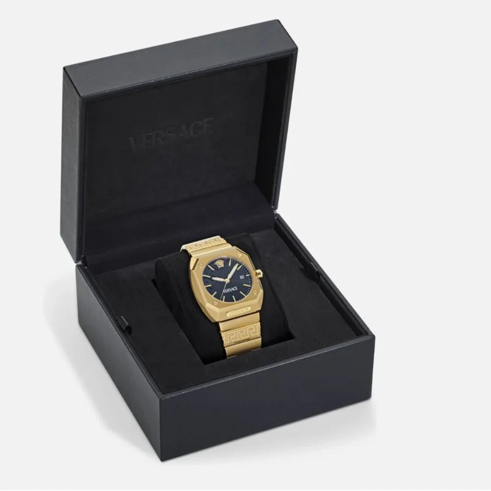Versace Mens Gold 41.5mm Bracelet Fashion Watch